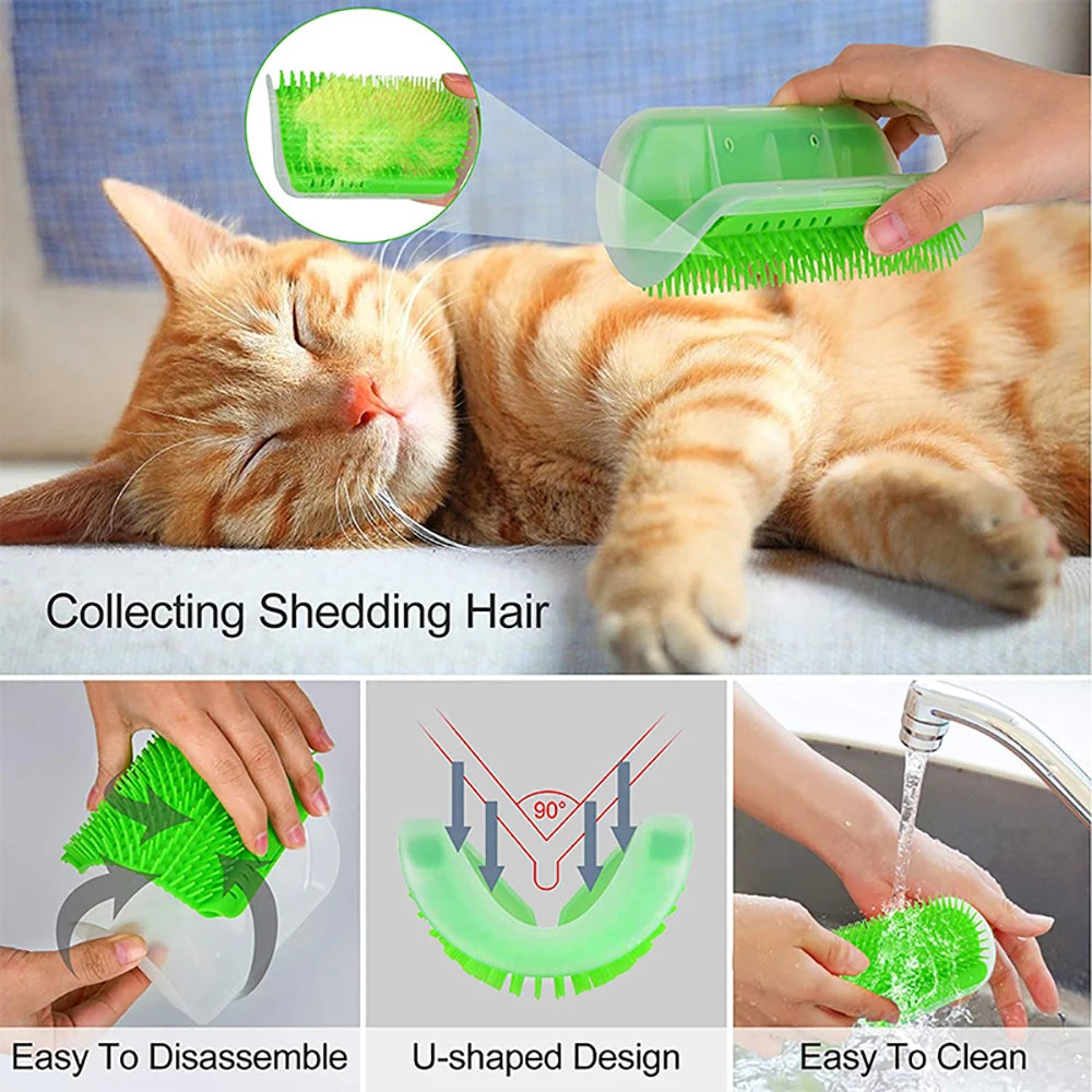 KYNTRA™ – Wall-Mounted Massage & Grooming Brush for Cats