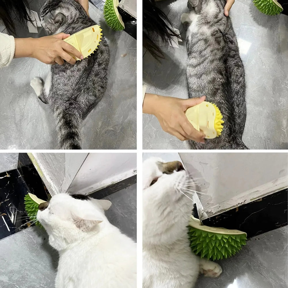 KYNTRA™ – Wall-Mounted Massage & Grooming Brush for Cats